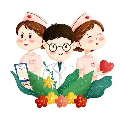 医护人员关爱医生护士植物花朵爱心png素材扁平护士节医生护士元素