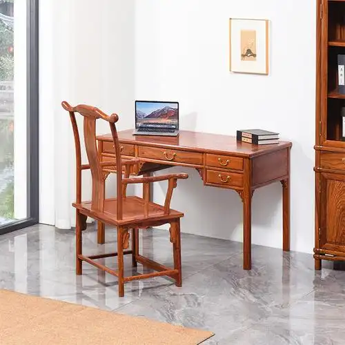 红木家具刺猬紫檀书桌椅组合实木中式写字桌办公桌花梨木电脑桌子