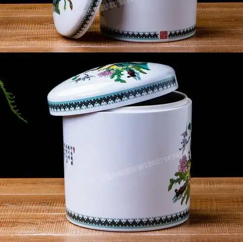 殡葬用品骨灰盒陶瓷大号景德镇防腐小号骨灰坛罐密封宠物骨灰罐子a款