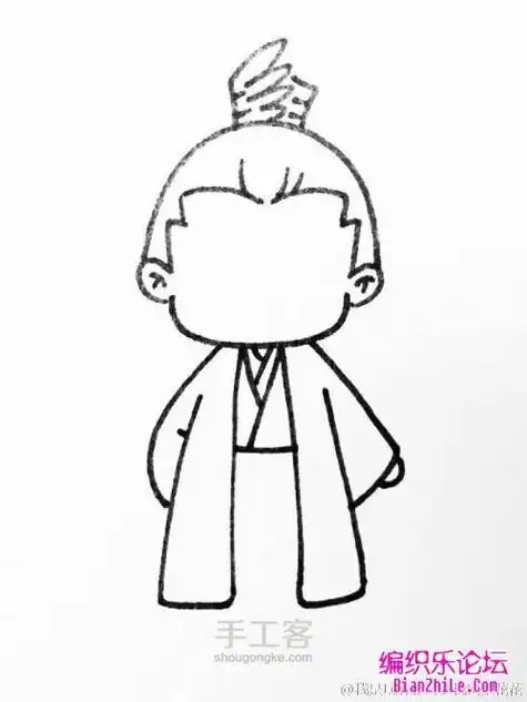 三国人物卡通简笔画刘备