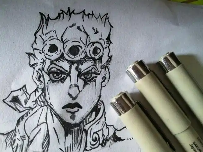 [jojo的奇妙冒险]6年级小学生手绘jojo(未完成)