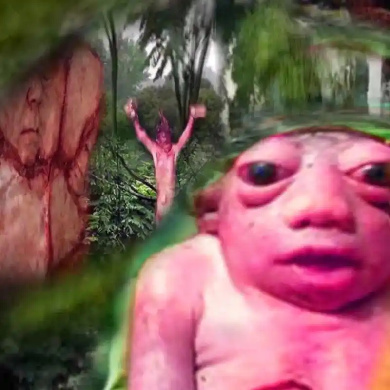 在羊水里的青蛙人基因#不明生物 #核辐射变异动物 #视觉#猎 - 抖音