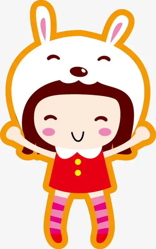 关键词 : 卡通,小女孩,兔子,帽子