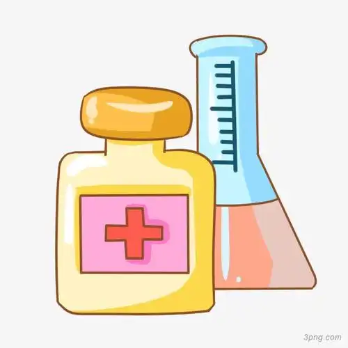 手绘医疗彩色药瓶插画