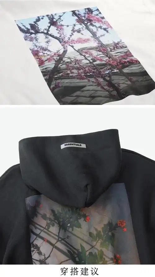 fog花卉卫衣fog fear of god花卉essentials情侣加绒连帽卫衣潮ins