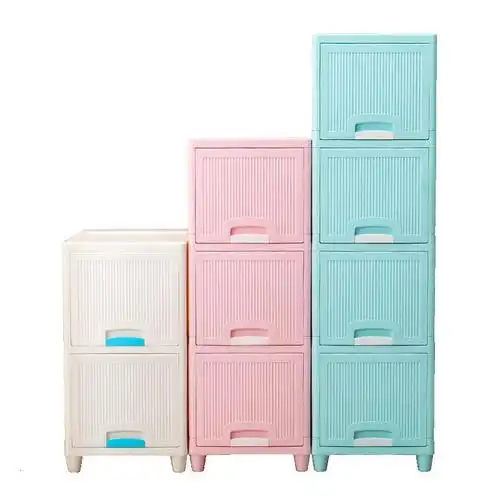 夹缝收纳柜塑料置物柜简易储物柜自由组合浴室卫生间卧室床头柜子