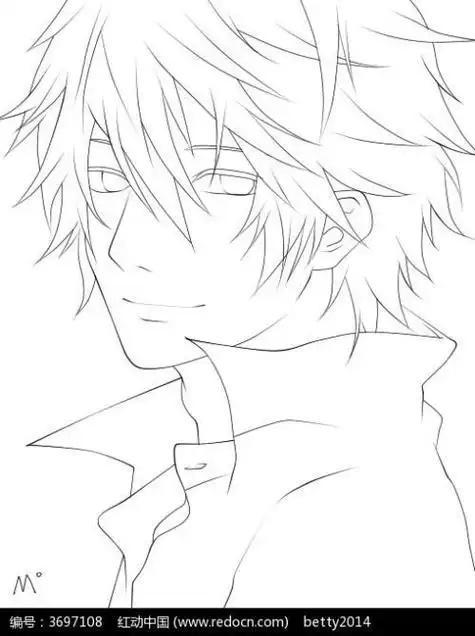 动漫人物简笔画男生步骤教程