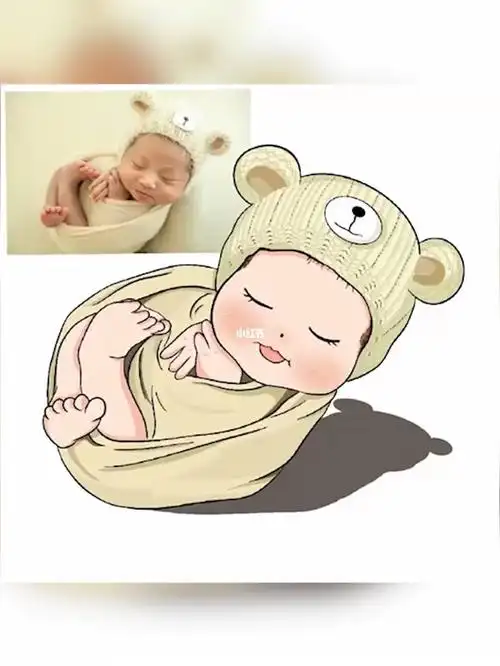 宝宝插画#procreate绘画#照片转插画#插画头像#速写人物#q版人物