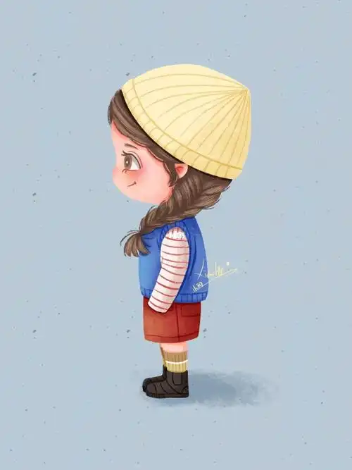 q版人物上色96|照片转插画|侧面站姿