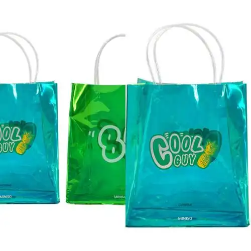 名创优品coolguy幻彩礼品袋miniso手提塑料购物袋礼物礼品袋