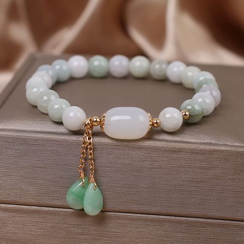ins小众设计天然翡翠玉石手链转运珠手串女朋友闺蜜手链
