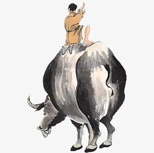 水墨画牧童骑黄牛