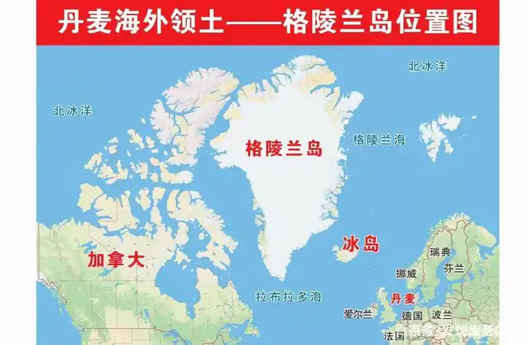 格陵兰岛与冰岛位置