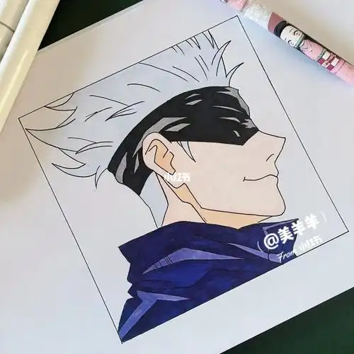 挑战画100个动漫人物手绘五条悟