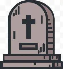 矢量图立体年代墓碑