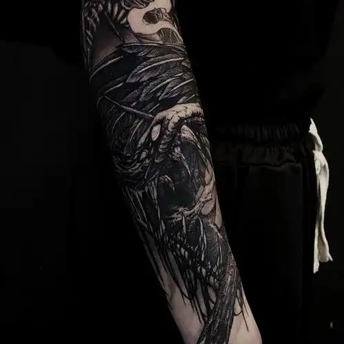 黑臂遮盖顾客的整个大臂本来都_纹身吧社区 - 纹身大咖