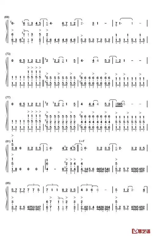 忘记拥抱钢琴简谱-数字双手-a-lin4