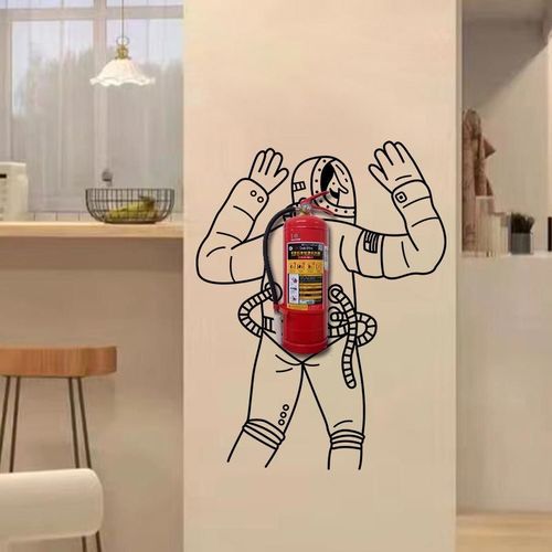 卡通灭火器装饰贴纸公司背景墙趣味创意消防栓墙贴idea涂鸦图案画