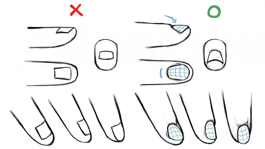 画手指甲时候容易犯错误的一点