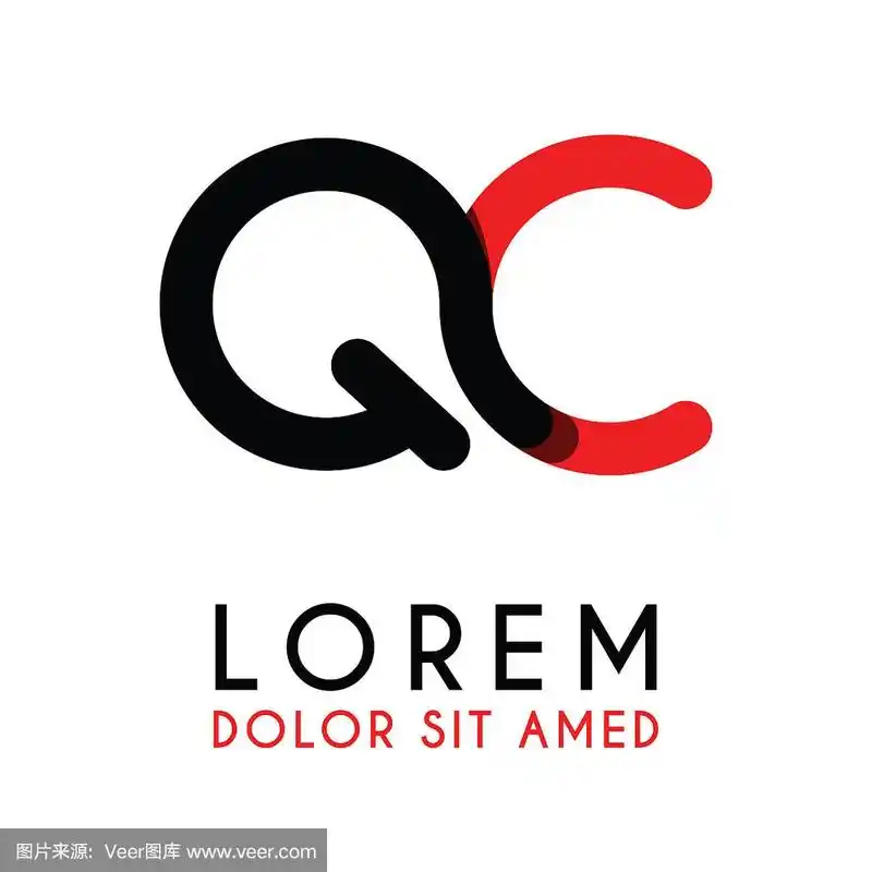 首字母qc用红黑圆角