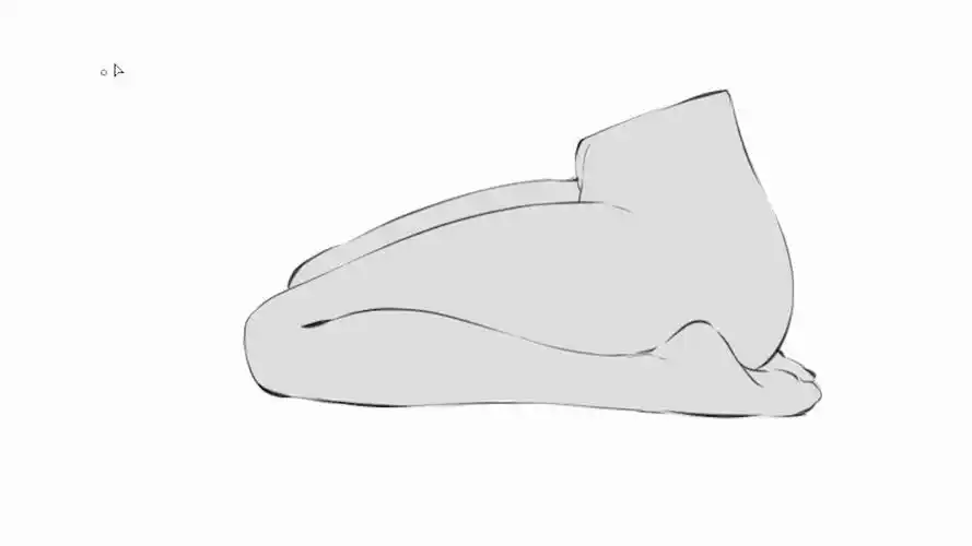 【绘画】跪坐的画法,get到了嘛,起形使用长线条精简概括