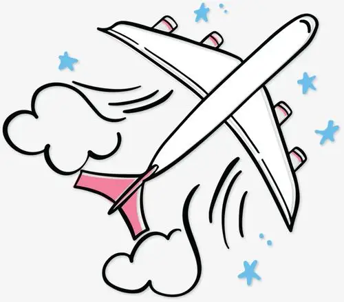 飞机卡通客机矢量图下载