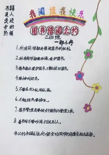 高新二小骐骥中队二年级下学期图书公约展示