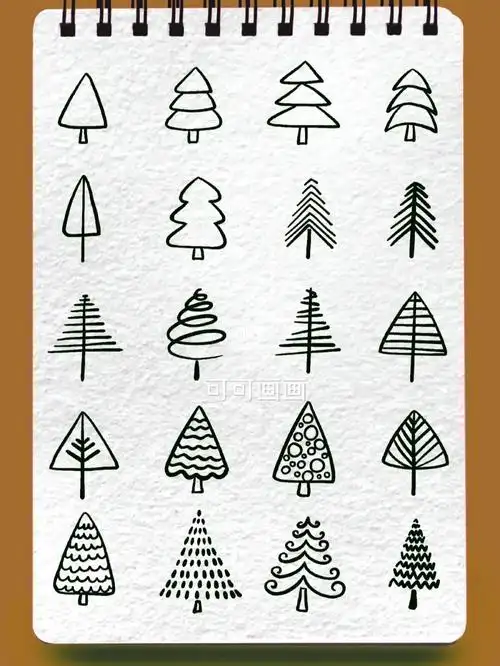 多种小树简笔插画大树木零基础小白练习线条