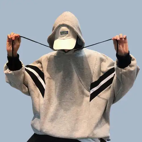 蝙蝠袖男生外套_超燃青年 宽松假两件潮男生蝙蝠袖高领设计卫衣连帽加