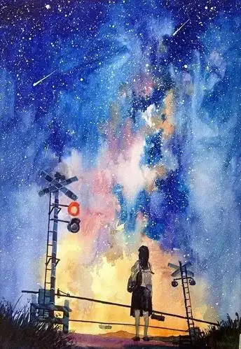 零基础唯美星空,插画丙烯油画水彩水粉入门绘画素材大全合集分享