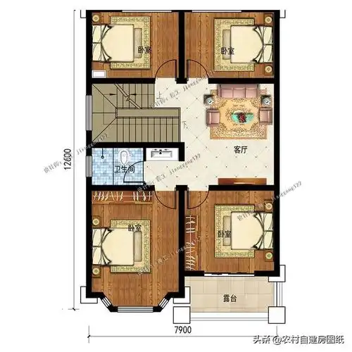4款精品二层农村别墅面宽8米以内小宅基地建房必备
