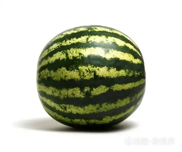 白色上分离的成熟条纹西瓜