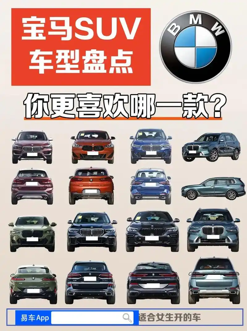 宝马suv车型全解析!嘭!随着宝马的轰隆声,七款suv车型依 - 抖音