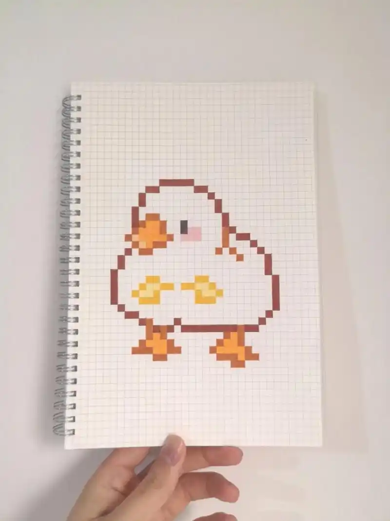 像素画:忐忑鸭鸭表情包 鸭鸭太可爱了!