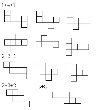 正方体11个面的展开图怎么画