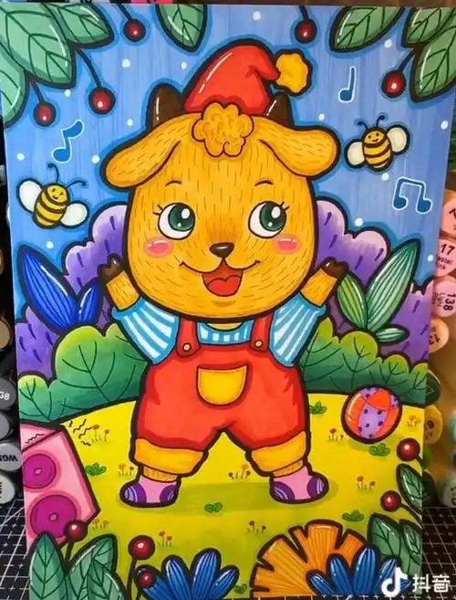 马克笔手绘 可爱的小动物们#手绘##你们是怎么变得自信的##每日一画