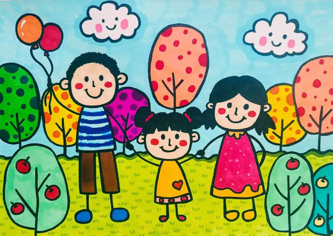 适合零基础学画画的全家福简笔画,快来试试.#图文伙伴计划   - 抖音