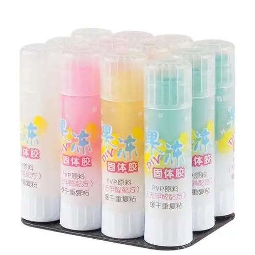果冻色diy固体胶透明水晶色高粘度学生用手帐21g/8g胶棒文具
