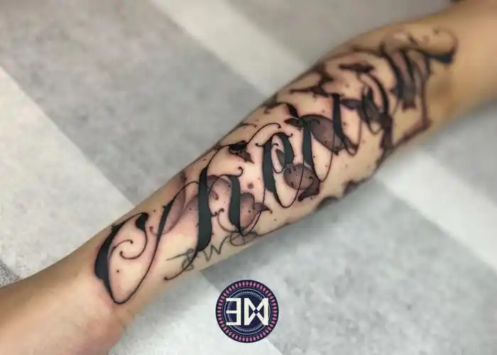 哥特镂空手写软花花体字