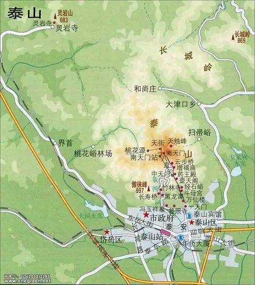 山东泰山导游地图