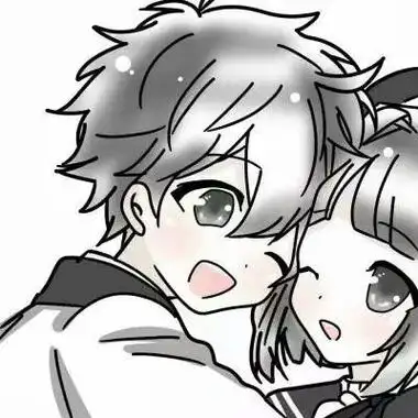 情侣头像二次元一人一半黑白霸气一对酷