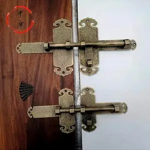 蝙蝠老式纯v铜插销中式木门栓大门闩别墅花园门锁客栈仿古锁扣门