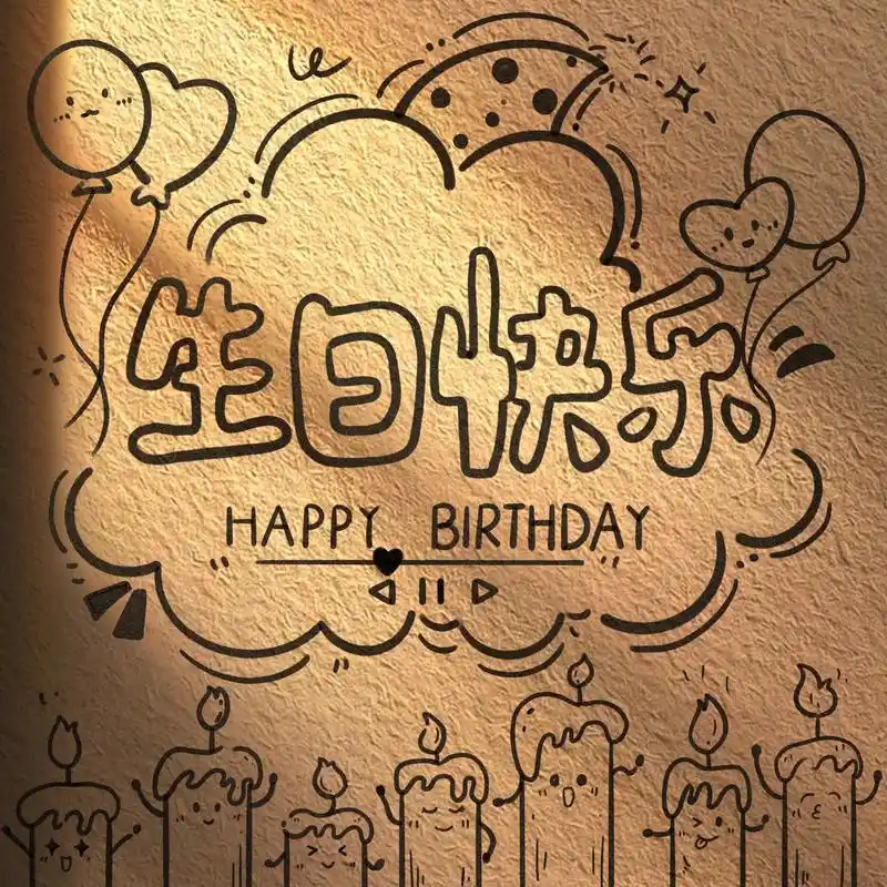 生日贺卡元素.很简单呀,你也可以.画起来#一学就会系列 #简 - 抖音