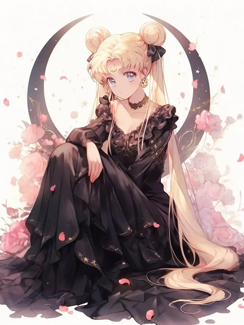 壁纸10|梦幻紫色90美少女战士爱了~ 黑紫色太美了,月野兔轻轻转过头