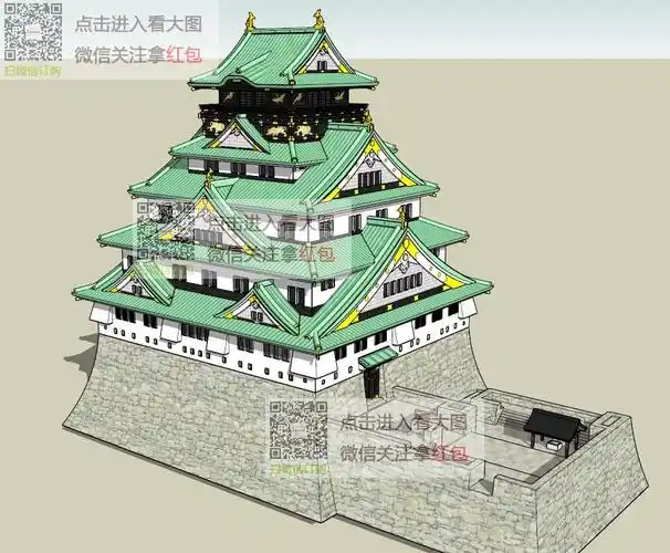 su建筑模型 日式建筑城堡皇宫 sketchup模型合集素材 古建6