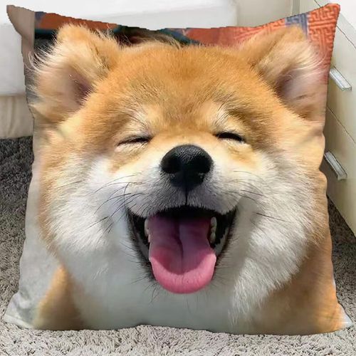 好沐音(haomuyin)狗头抱枕柴犬沙雕可爱狗狗周边靠枕客厅沙发床头靠背