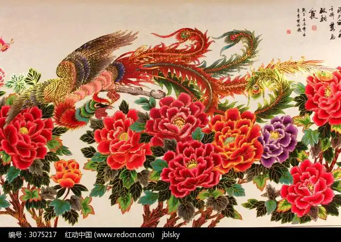 蜀绣凤凰牡丹富贵吉祥