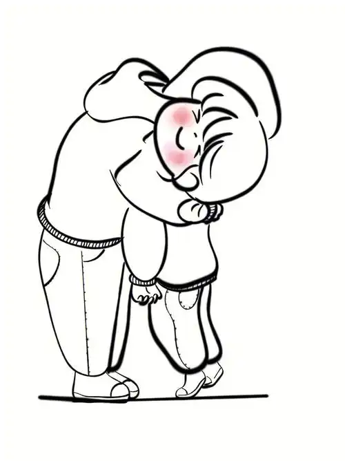 简笔画步骤情侣日常情侣或爱情需要拥抱