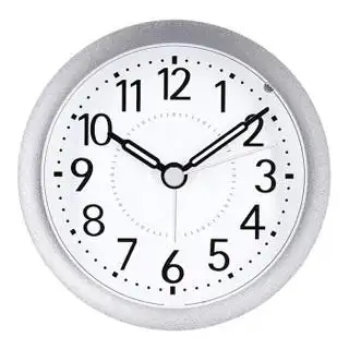 txl圆形金属表盘闹钟学生简约懒人床头小闹钟创意儿童钟表银色