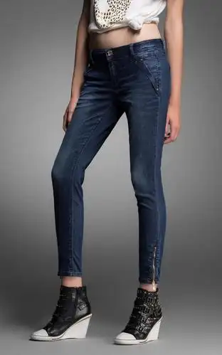 包邮only秋新修身显瘦小脚sk低腰牛仔九分裤女e|113349005